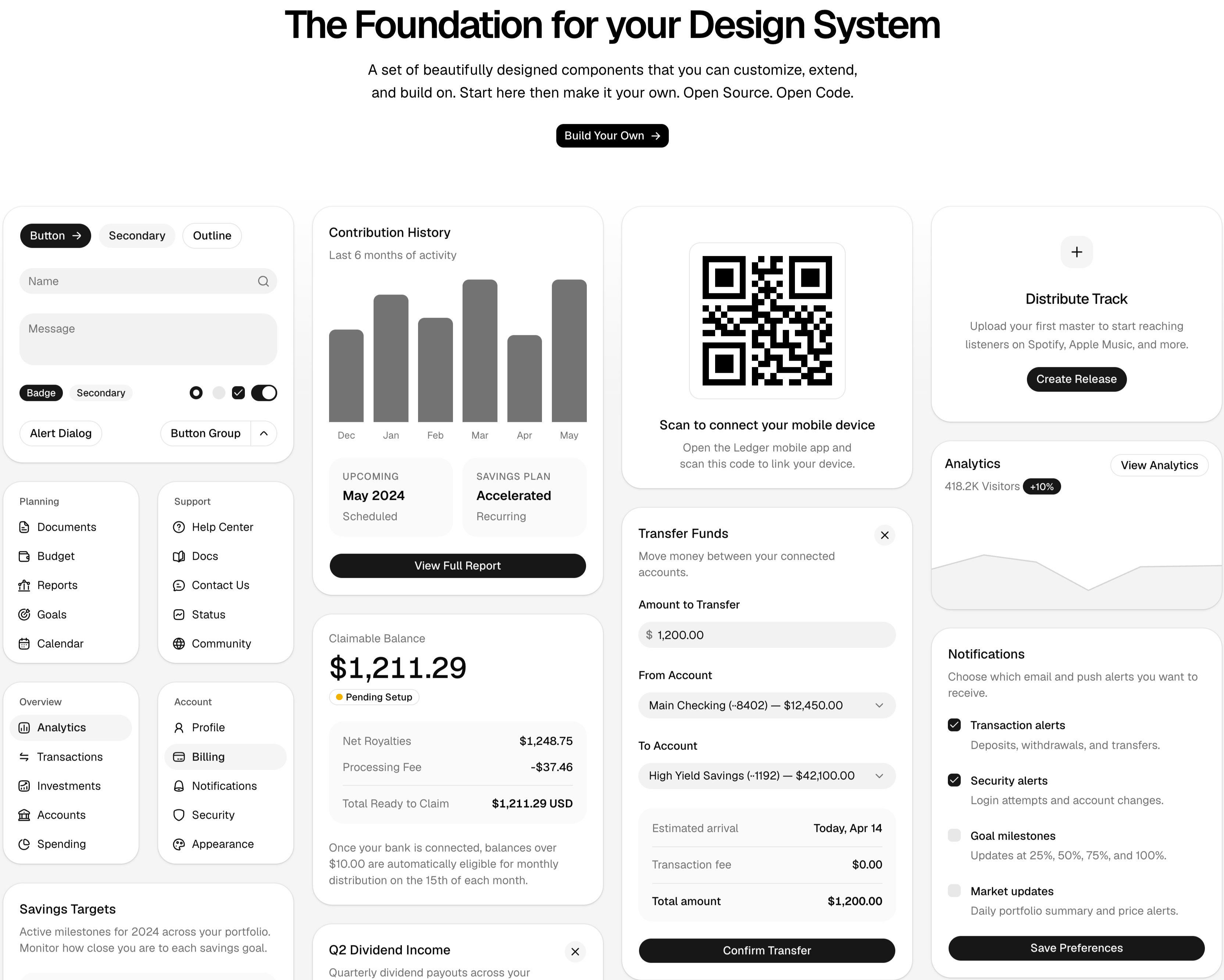 Shadcn UI page
